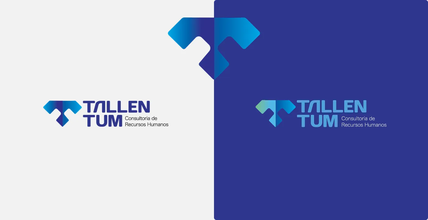 Logotipo da Tallentum sobre fundo azul