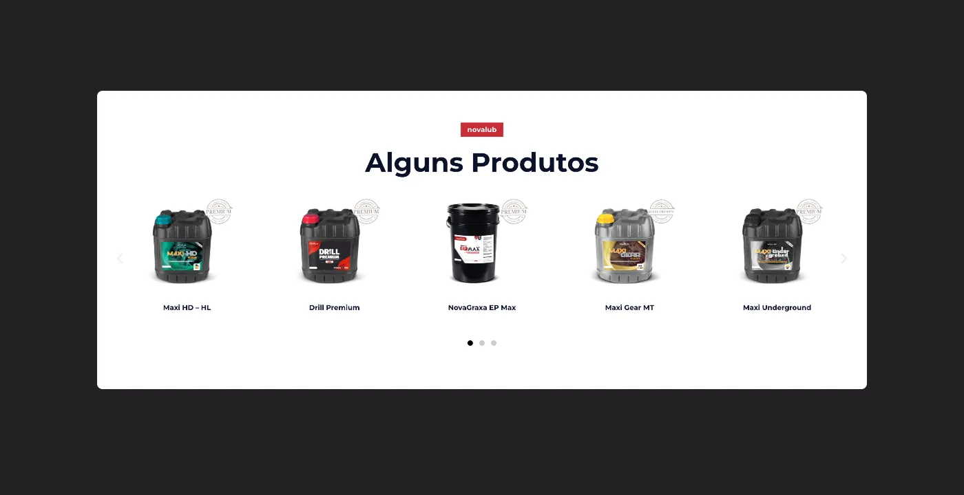 Carrossel de produtos em destaque