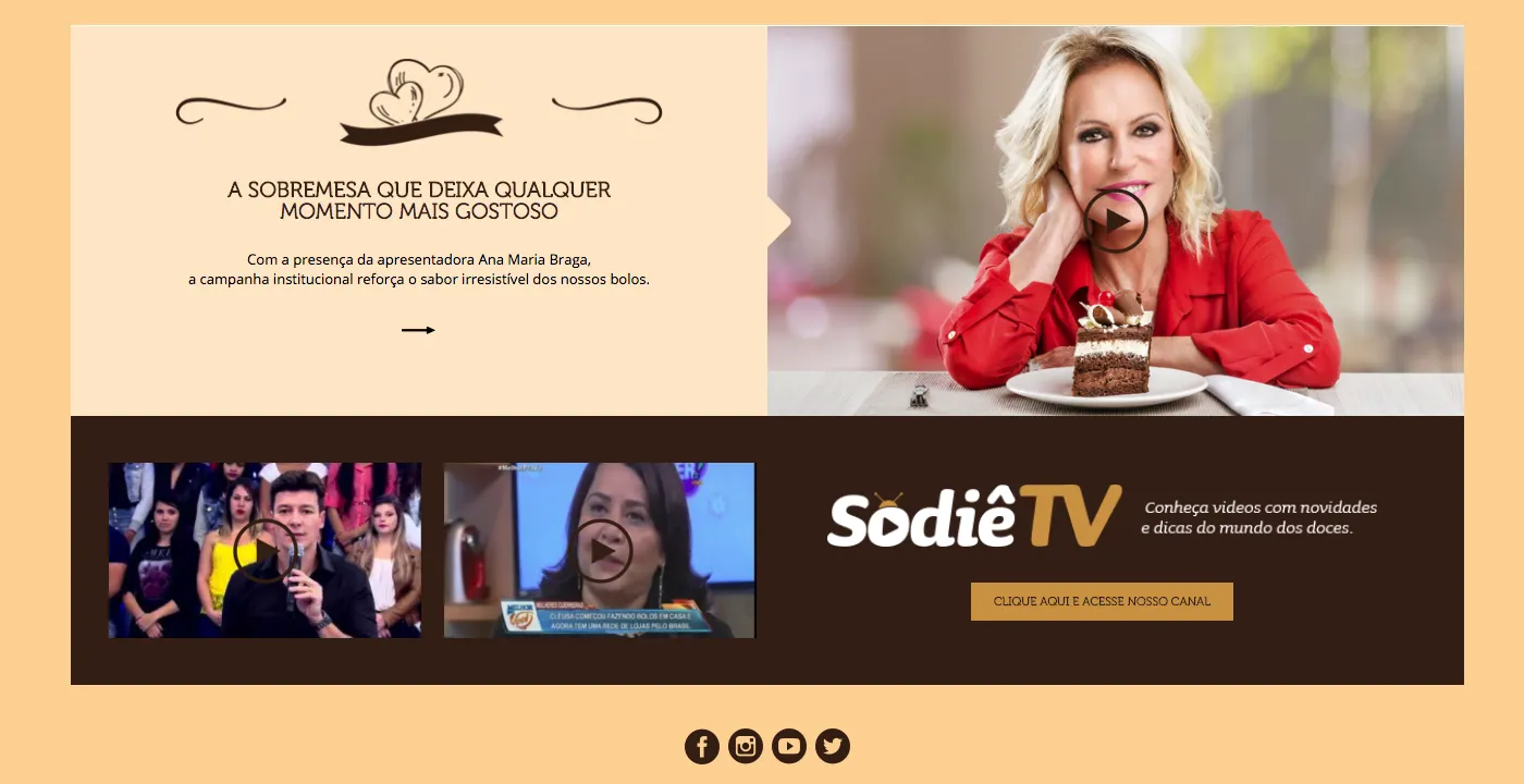 Página institucional com vídeo e a Sodiê TV